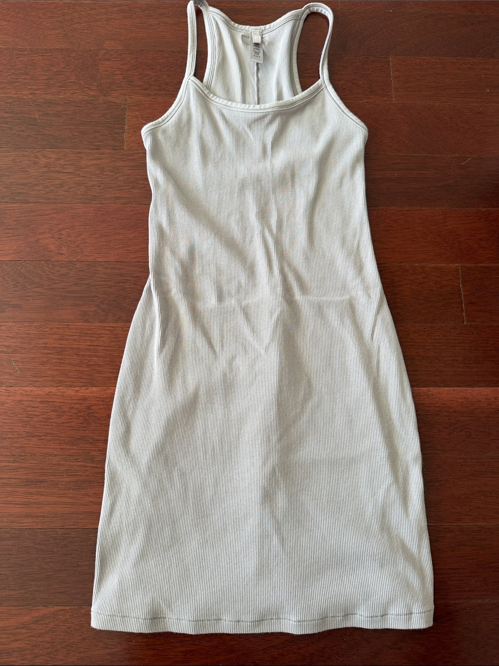 SKIMS Ribbed Racerback Mini Dress in Light Gray